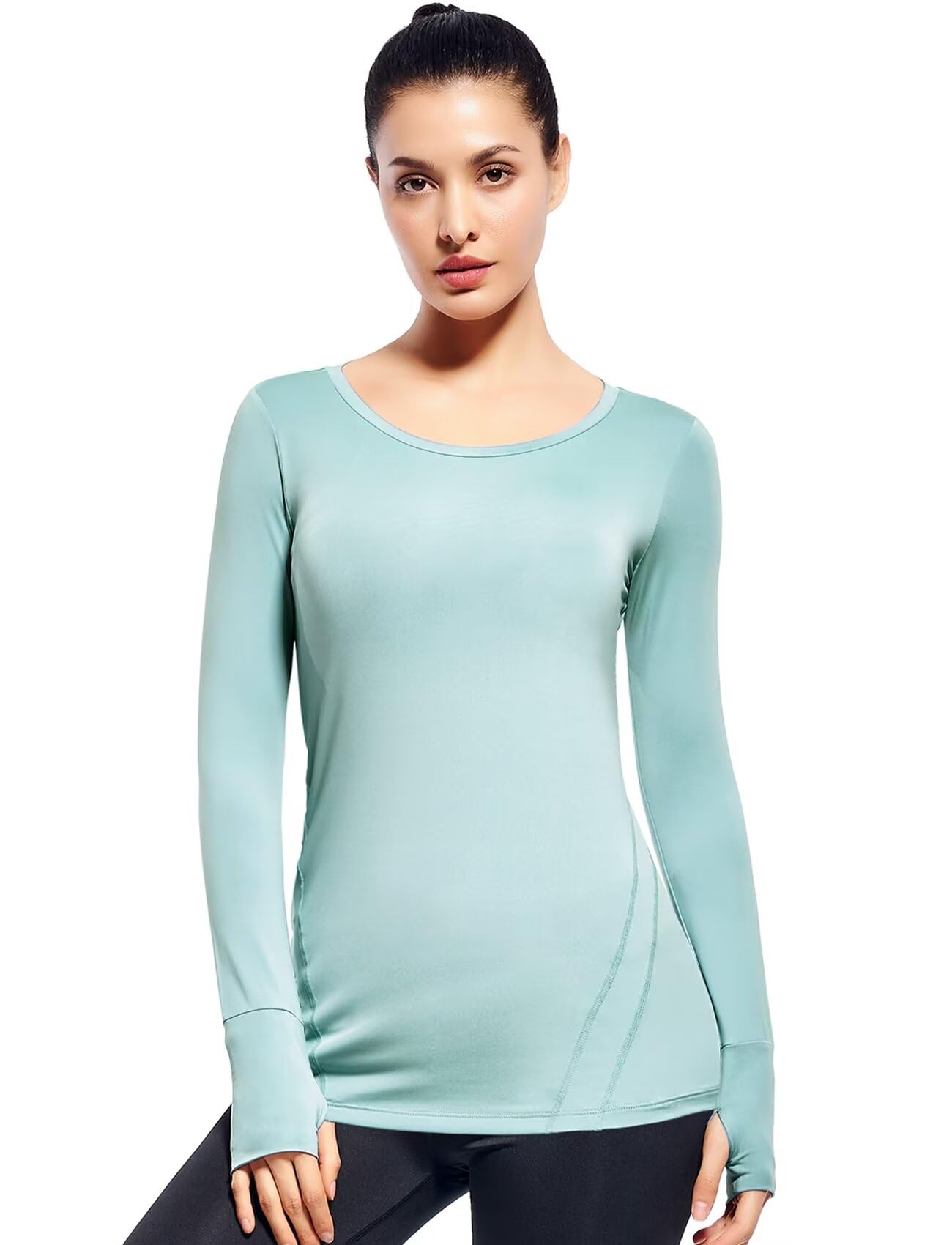 Zengjo Womens Long Sleeve Yoga Tops Thumbhole Workout Shirts for Comfortable Home Exercises
| Zengjo Womens Long Sleeve